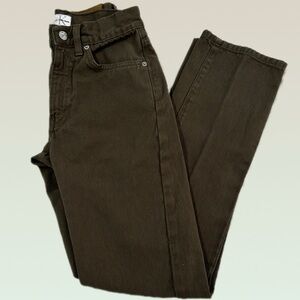 Vintage Calvin Klein olive green denim jeans, kids junior size 1